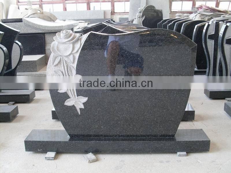 654 dark grey granite headstone