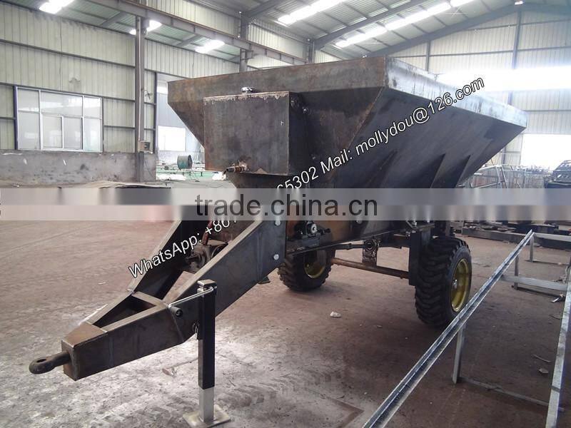 tractor linked fertilizer spreader trailer