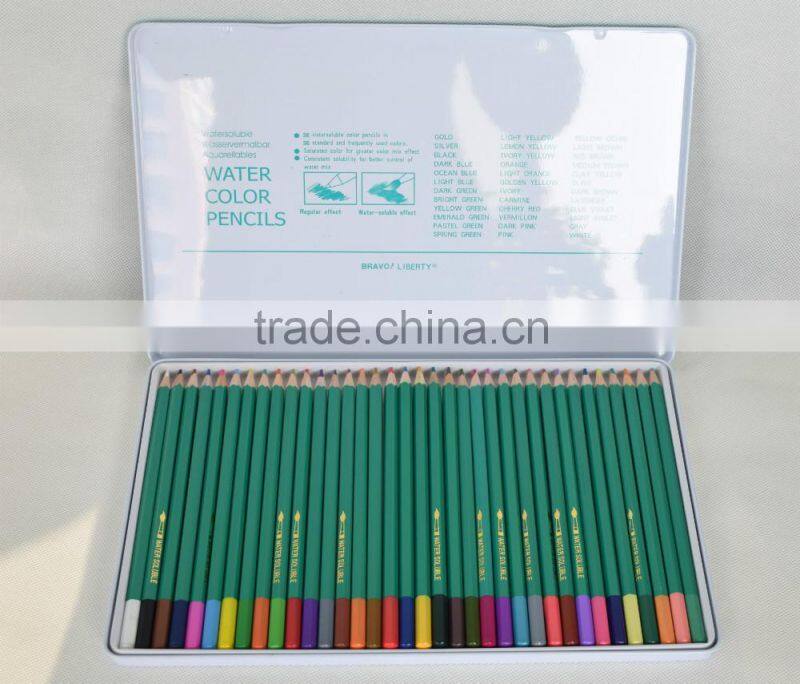 36pcs Watercolor Pencil in Tin Case; 36colors Aquarelle Colored Pencils in Tin Case