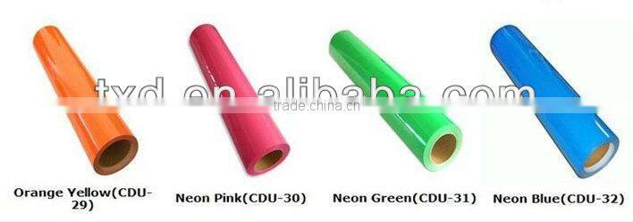 high quality Rose red heat transfer pu sticker for fabric, PU transfer vinyl sticker