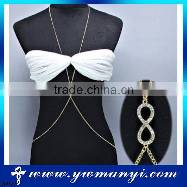 Fashion china jewelry wholesale jewelry making gold body chain fake gold chains B0027