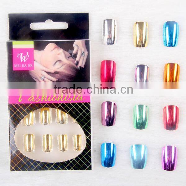 metallic leopard design nail tips2014 new products artificial nails false nails