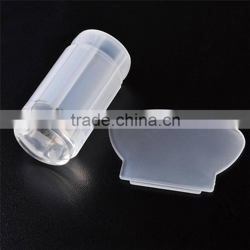 2016 New Silicone Transparent Stamp Nail Art Scraper Image Transfer Manicure Tool