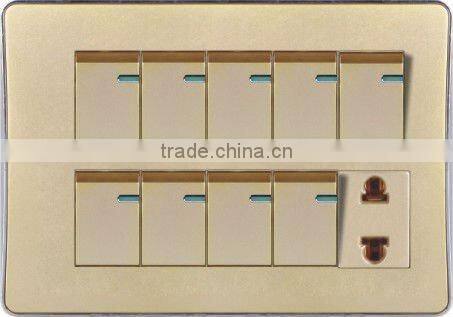 Nine Gang One Socket Wall Switch