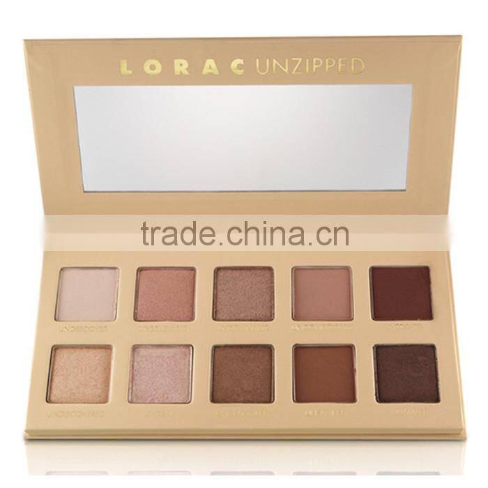 Hot Sale! New Makeup Lorac PRO Unzipped Eyeshadow Powder Palette 10 Color Eye Shadow with Eye Primer