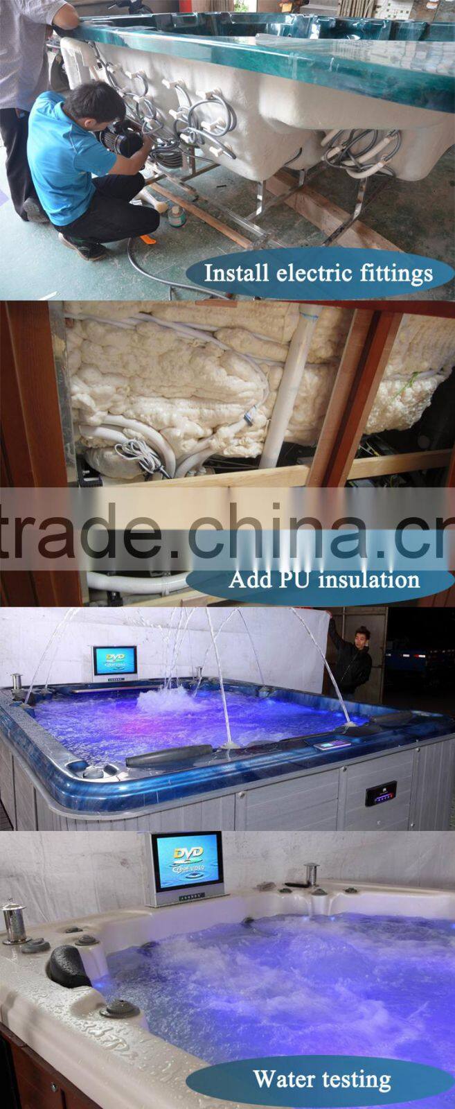 SAP-016A perfect tv sex hot tub with tv/pop-up tv outdoor spa/whirlpool spa