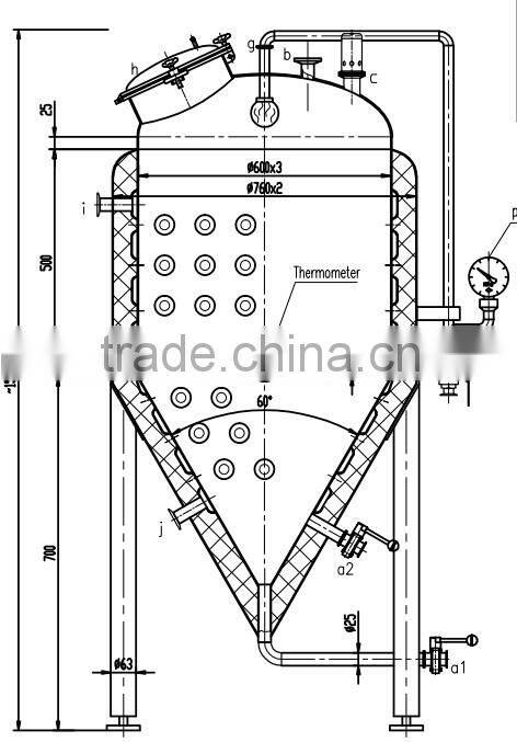 1 BBL Stainless Steel Beer Fermenter Bar Stainless Steel Beer Fermentation Tank 3mm