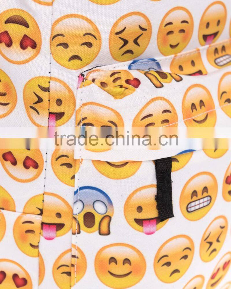 Taobao Top Selling High Quality Polyester Custom Emoji Backpack Bag