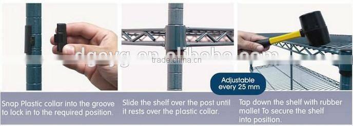 Chrome metal wire shelving