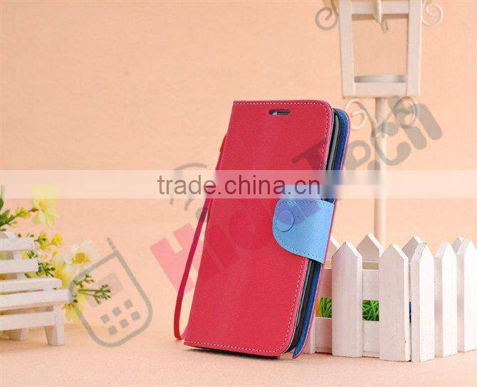 Wallet Leather Cover Case for Samsung Galaxy Note2 N7100, With Rope and Button Design,Stitch Leather Case