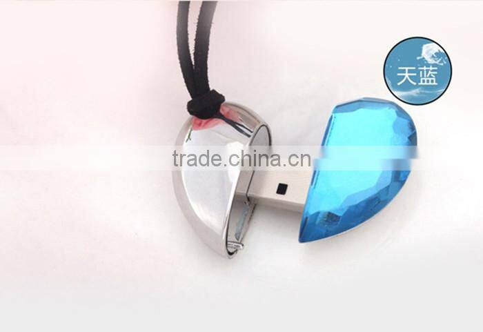 USB Flash Drive Customize Company Logo Bulk Cheap Heart Necklace Design 2GB 8GB