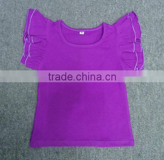 2015 hot sale kids double ruffled tank tops high quality girls ruffle shirts wholesale baby ruffle top