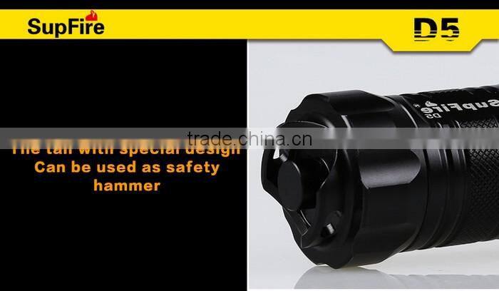 SupFire D5 professional diving torch light, XML U2 LED diving flashlight 1000lumen, use 3*AA batteries