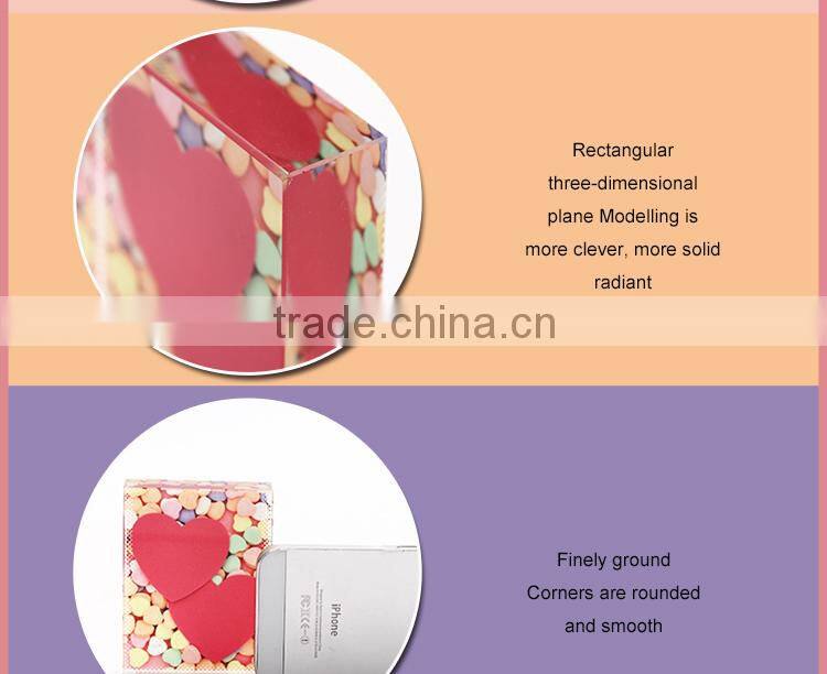 Manufacturer supply Fashion sublimation crystal love photo frame for wedding gift