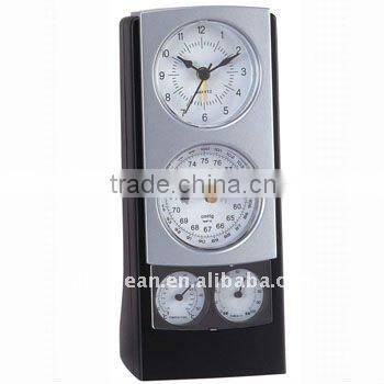 analog weather station clock with themometer & hygrometer & barometer