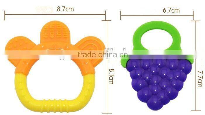 FDA funny silicone baby fruit teether for baby toy