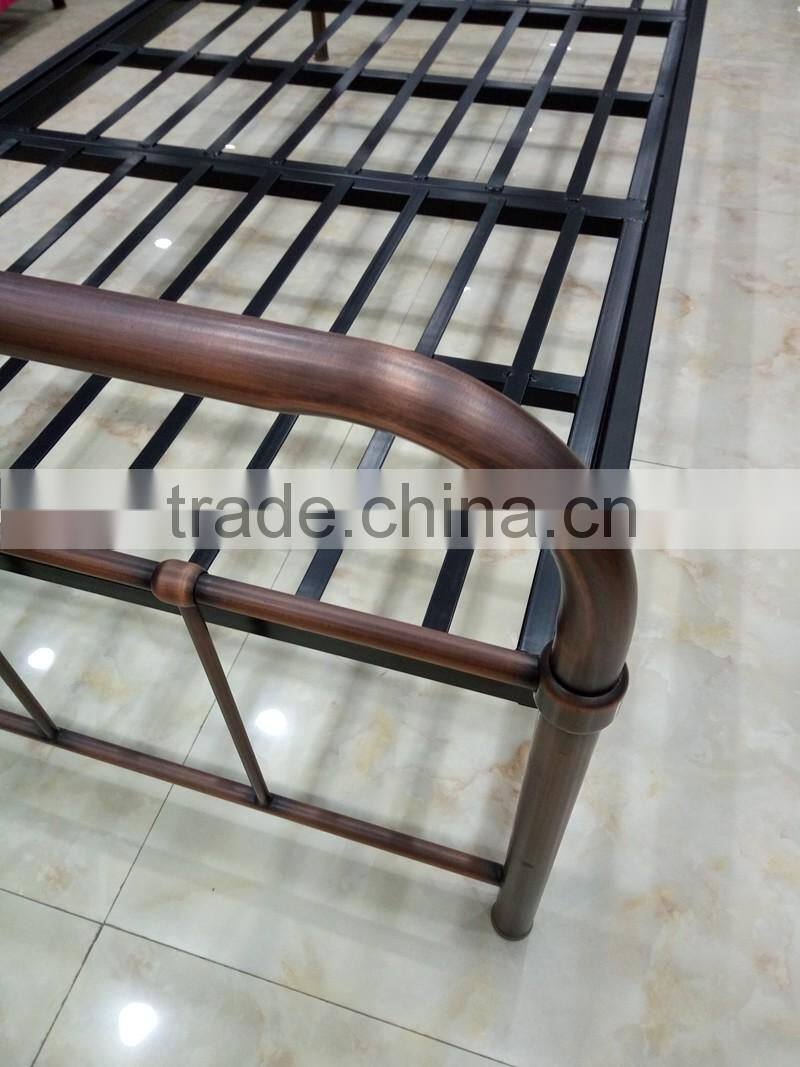 coppering metal single bed base