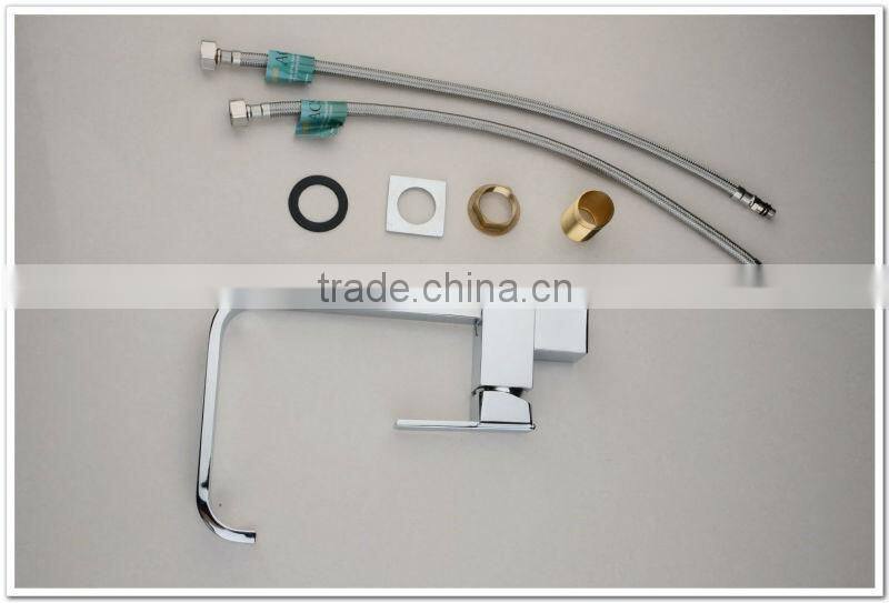 Deck Mounted Kitchen Sink Mixer Tap With Swivel Spout QH0718