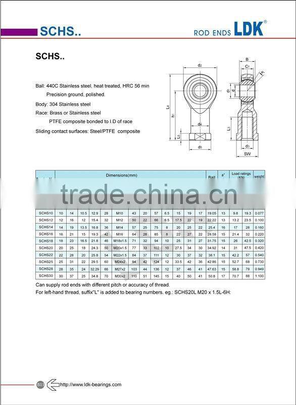 High precision Stainless Steel Rod End