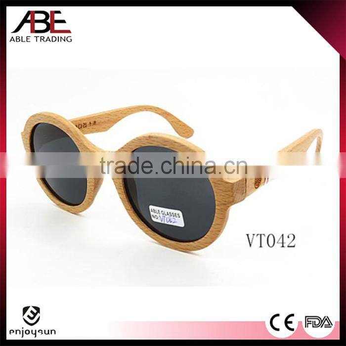 round 2016 classic UV400 lens new design bamboo wooden polarized sunglasses wholesale