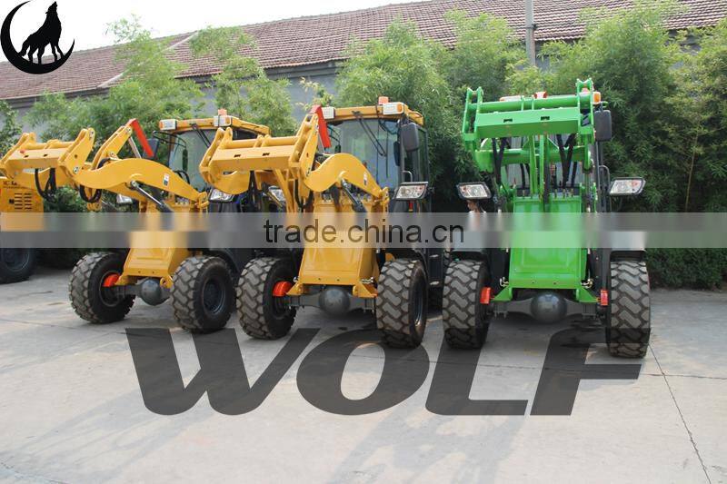 Wolf 1.6t agricultural tires loader Xinchai 498 Euro 3 engine loader compact loader