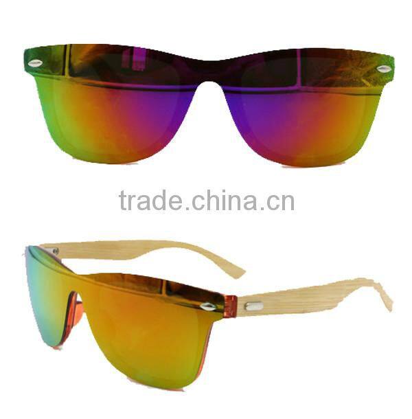2016 hot selling mirror polarized lens wholesale wooden way leg sunglasses