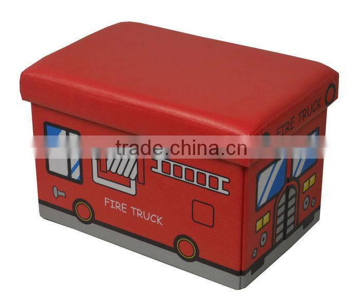 set 3 leather black with button and cover Storage Ottoman