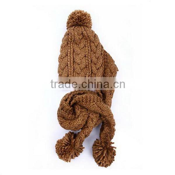 FASHION KNITTED SCARF AND HAT SET