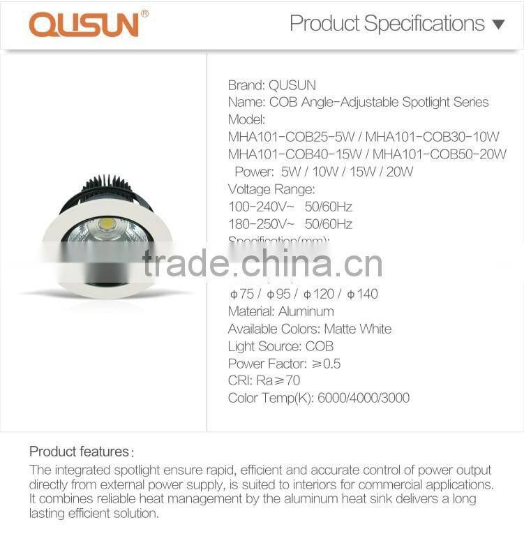 COB LED Spotlight LED Downlight 10W