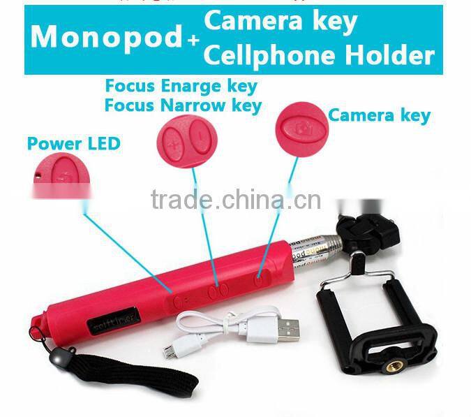 New 2 in 1 Wireless zoom fucntion monopod bleutooth selfie stick