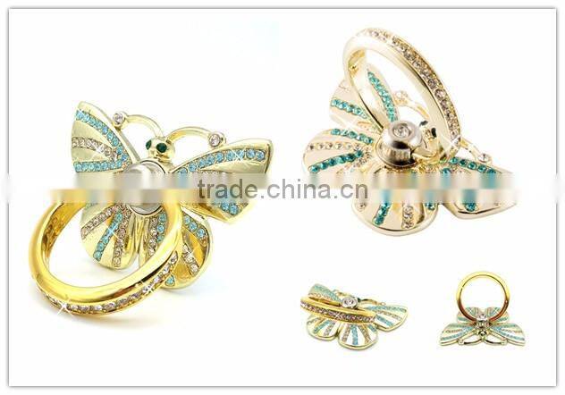 Samco Butterfly Phone Ring Stand Holder 360 Degree Rotating Ring Grip Car Holder Mount Cell Phone and Tablets Anti Drop Ring