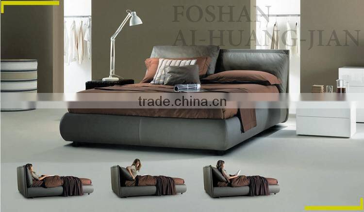 comfortable sleep leather white high headboard bed