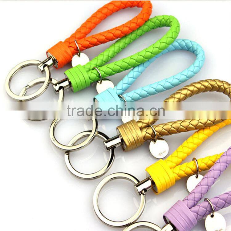 custom leather key lanyard wholesale metal keyring for business gifts