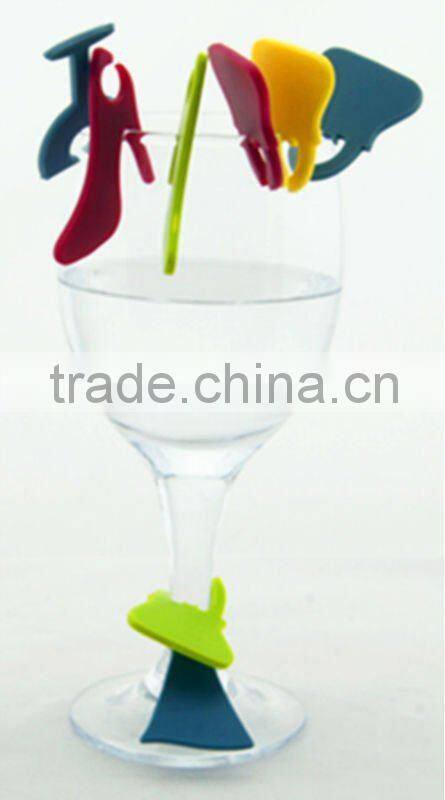 hot sell silicone party wine glass clips