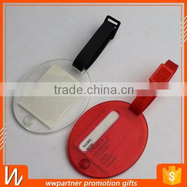 Hard Plastic Travel Luggage Tag Oval Shaped with Strap