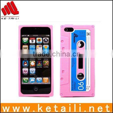 High quality silicone cassette tape skin cover for iphone 5