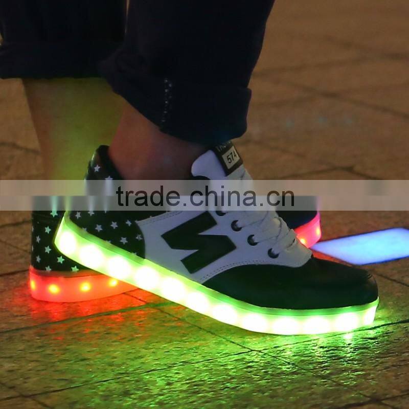 Wholesale USB charger changeable colors light up running sports casual shoes for adults JK-012