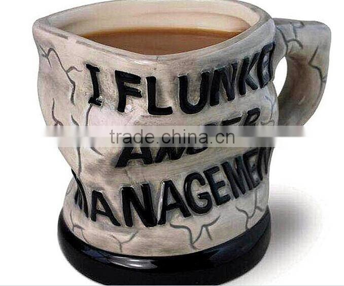 newest creative anger twist ceramic tea mug,unique promotional gift cup
