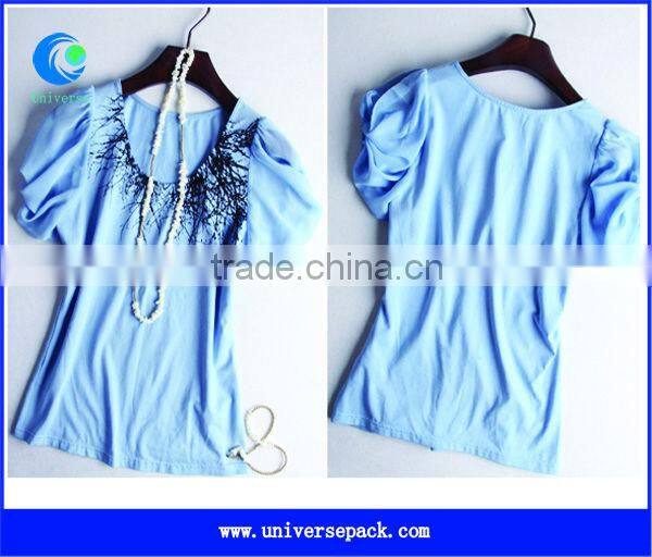 White short sleeve ladies casual t-shirts with custom logo