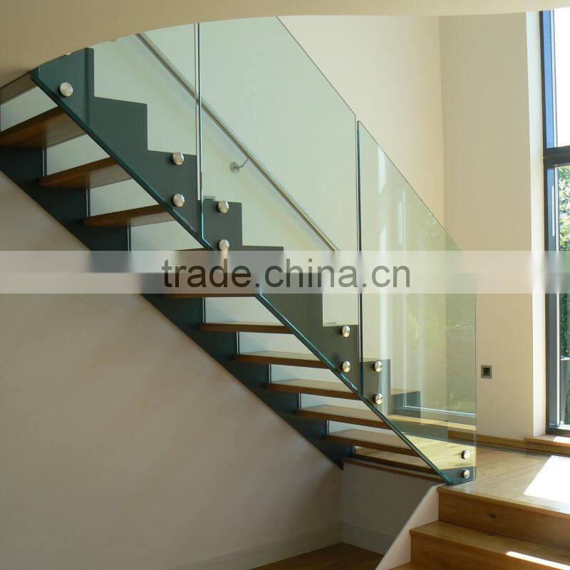 Glass railing glass step stairs