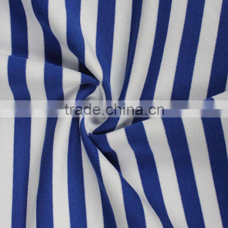 95% cotton 5% double-sided spandex stripe jersey knit fabric