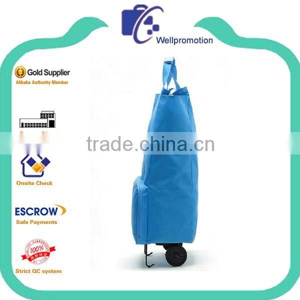 Wellpromotion supermarket foldable polyester shopping trolly