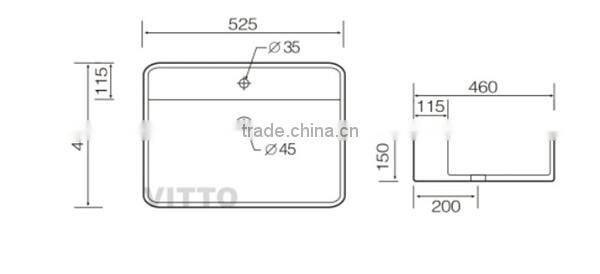 amazon hot selling square wash basin
