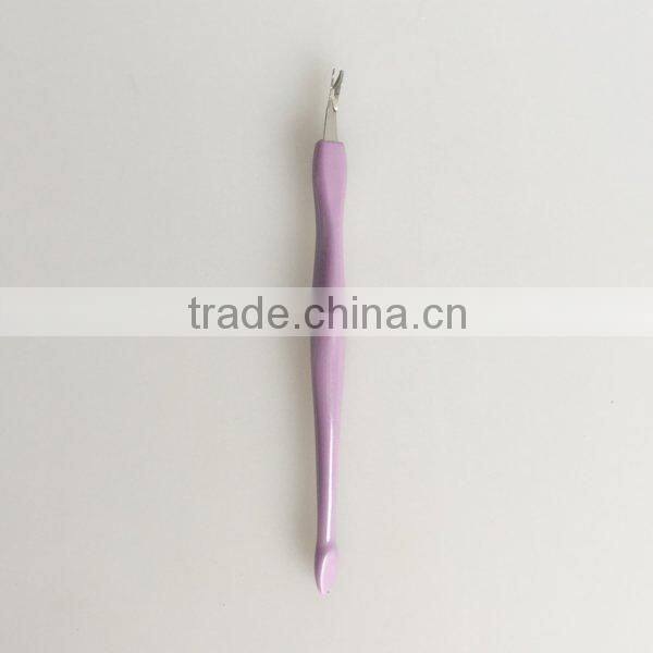 Wholesale plastic cuticle trimmer and pusher with plastic handle durable plastic callus remover nail trimmer supplier