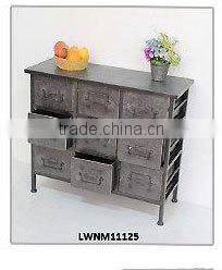 shabbby blue antique french style wood industrial console table