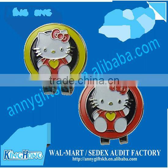 Economic golf ball marker with blank golf hat clip