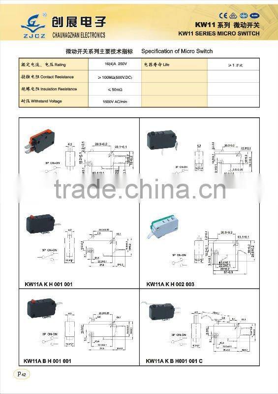 kw zippy micro switch t125 5e4 micro switch