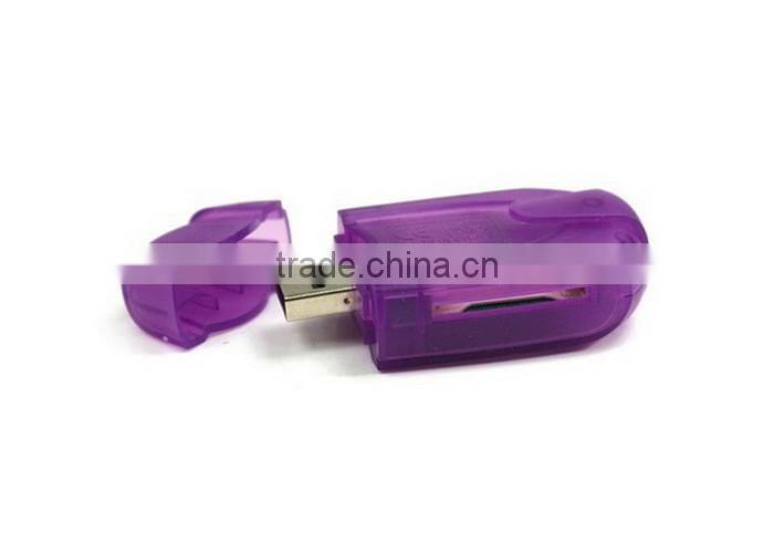 High Speed Transparent car shape card reader support tf sd memory card