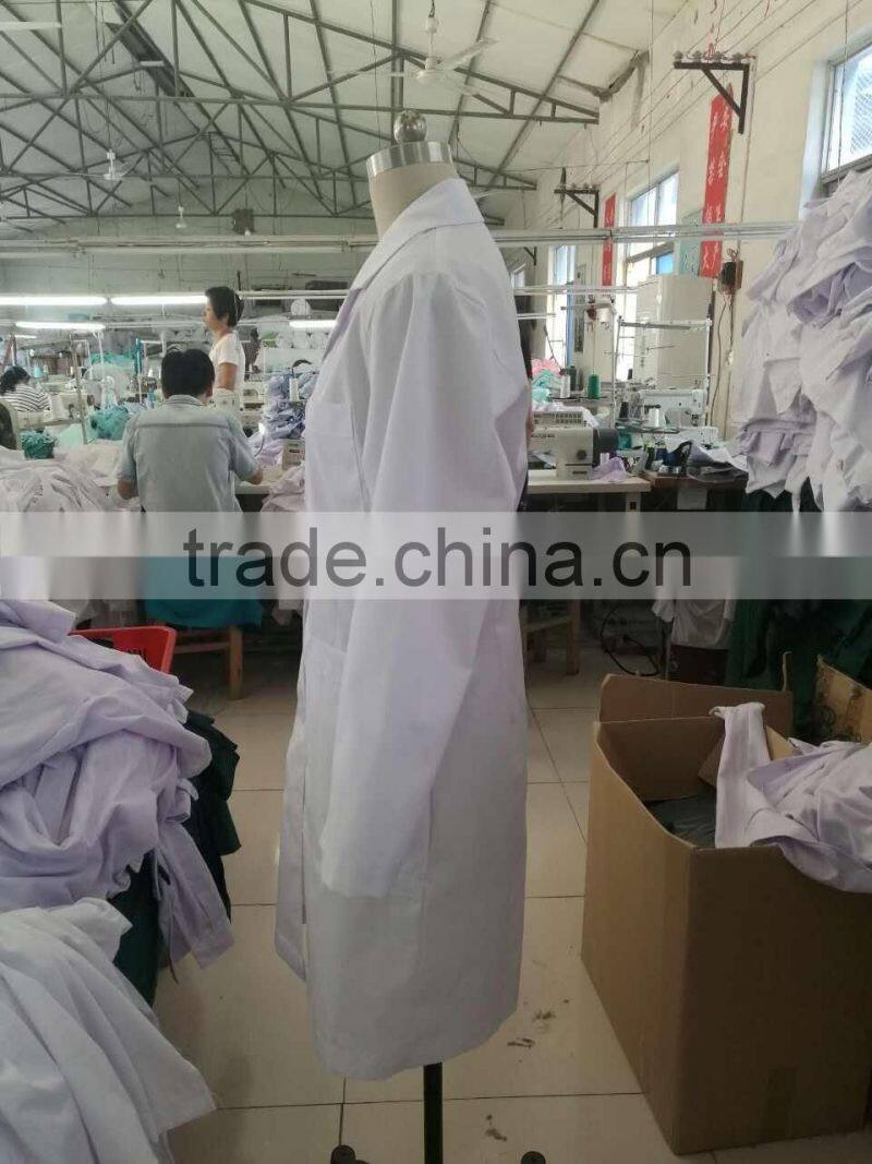 Competitive Price Work Clothing Blue Designer Lab Coat, Colored Long Sleeve Cotton Doctor Uniforms blue Lab Coat for hospital