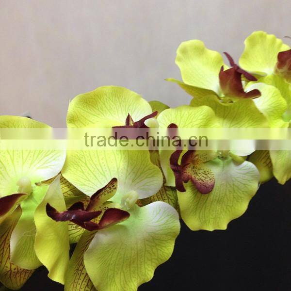 faux flower home decoration Orchid (10 head, 2 fruit) fabric artificial orchid